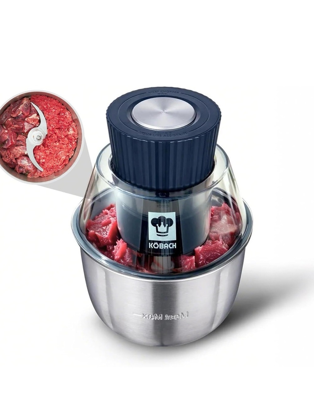 Electric Meat Grinder - Black/Clear
